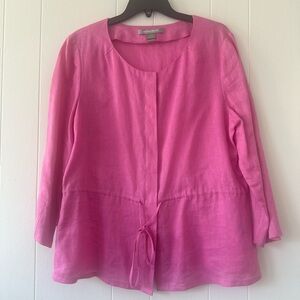 Ellen Tracy women’s top tunic blouse 100% linen Xlarge XL